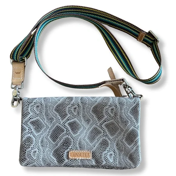 🐍 Consuela Dizzy Snake Embossed Leather Crossbody - Picture 2 of 10